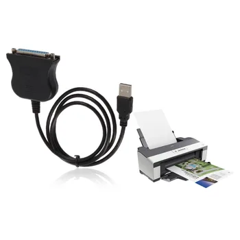 

Black Bi-directional Parallel Interface Communication USB to 25 Pin DB25 Parallel Printer Cable Adapter Cord Converter