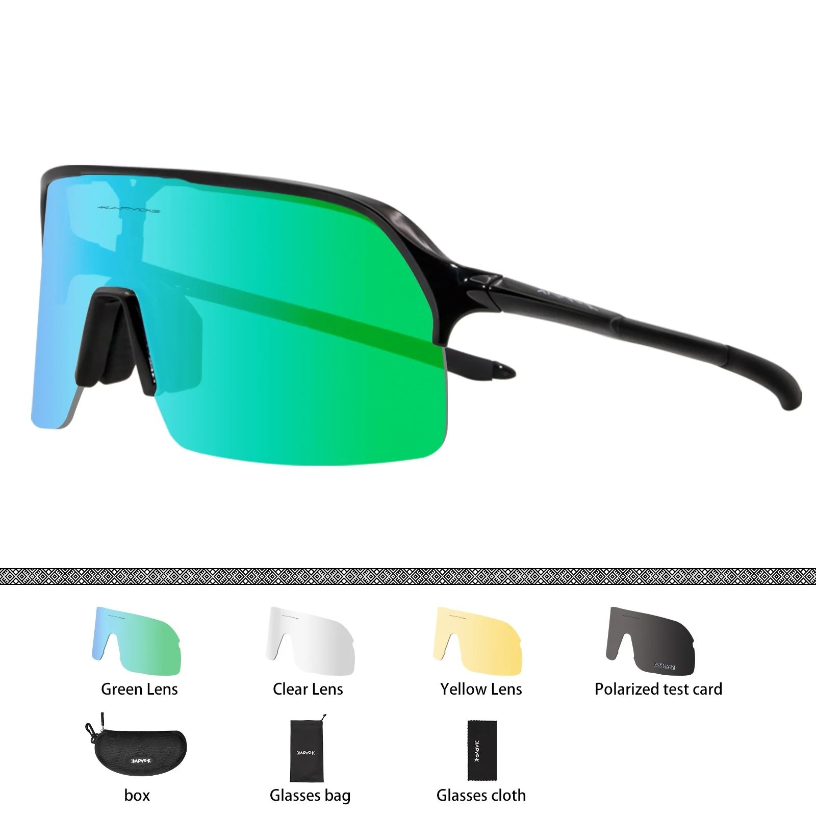 Polarised Cycling Glasses With 4 Interchangeable Lenses Sport_voghion.com