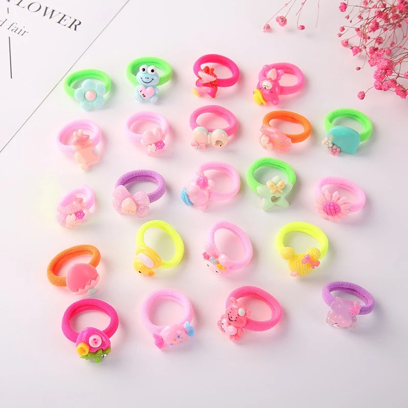 10pcs/set Cute Baby Girl Hair Band Cartoon Kids Children Elastic Hair