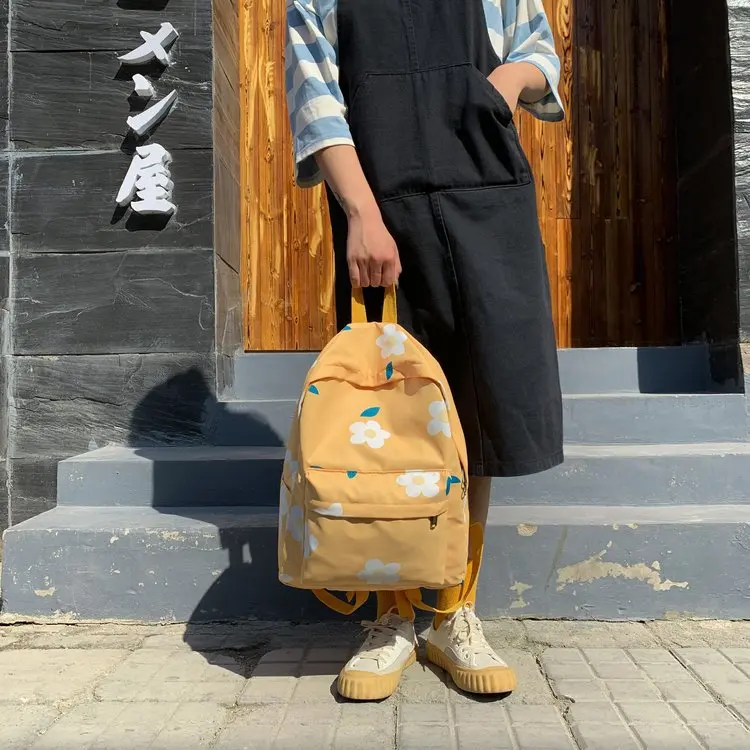 Высокого качества в стиле Harajuku школьный женский рюкзак на плечо модная нейлоновая сумка на молнии Женская Цветочная печать школьные сумки для ноутбука