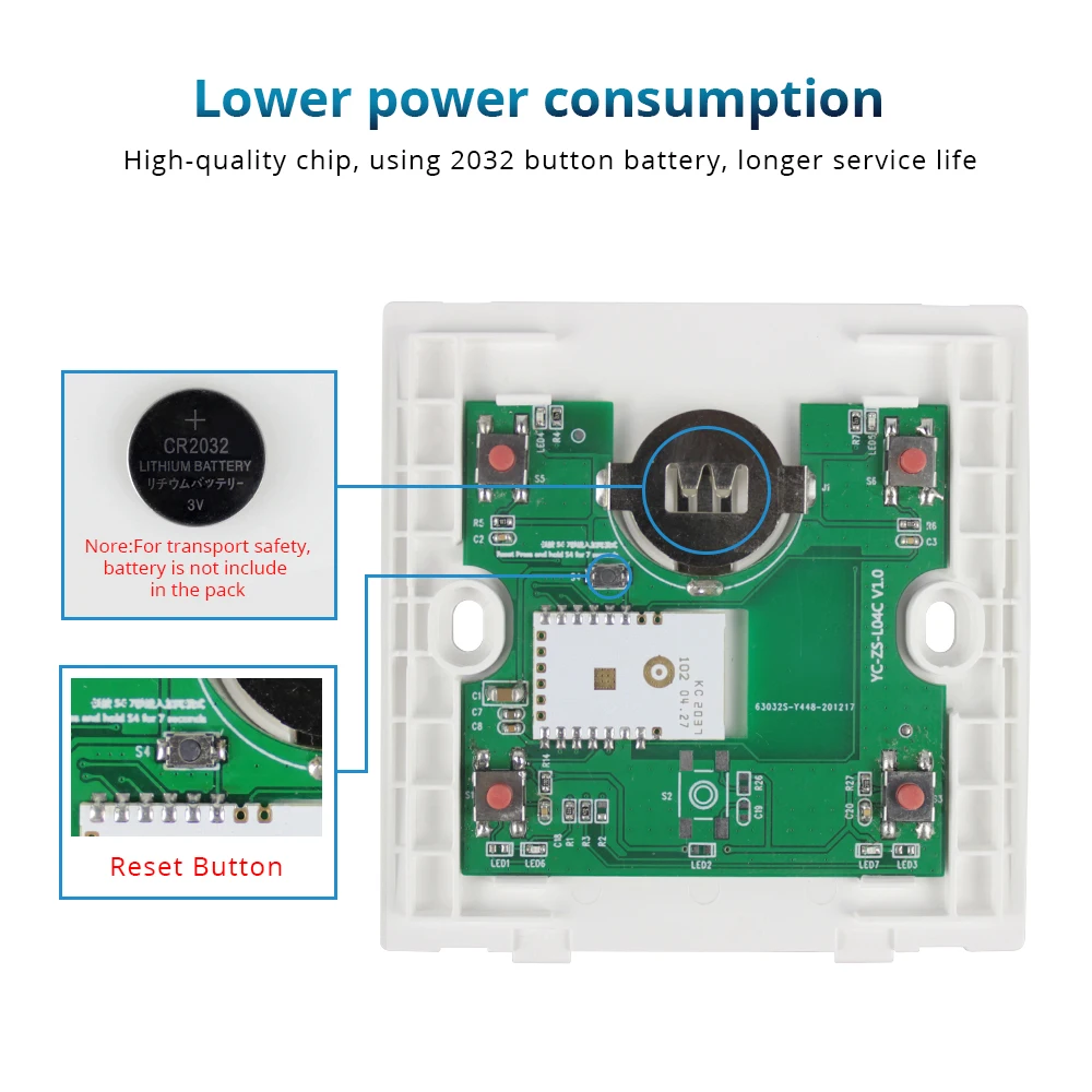 Interruptor sem Fio Temporizador de Controle Inteligente com 4 Zemismart Tuya Zigbee Gangues Parede Push Light Switch Remoto Vida Inteligente App - Image 5