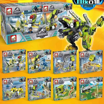 

1120pcs Jurassic Tyrannosaurus Raptor Dinosaur Rescue World Park Model City Building Blocks Figures Bricks Children Toy For Kids