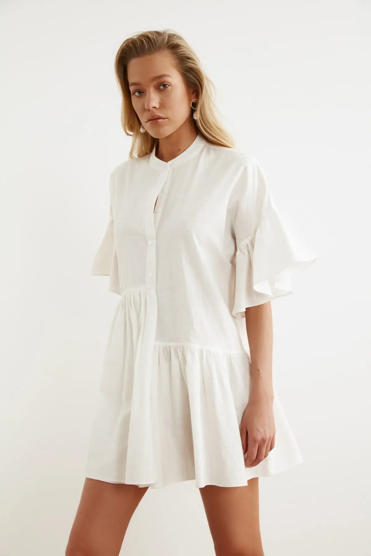 

Linen Look Beach Dress New Summer 2021 Women dress top blouse dress women sexy mini dress skirt clothes