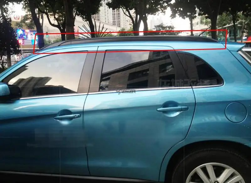 Черные боковые рейки рельсы на крышу для Mitsubishi ASX 2010 2015 Z2AAE017|roof rack|rail roof racksrails |