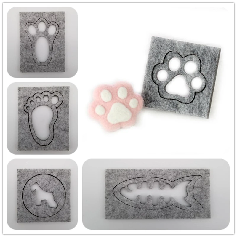 Gabarit En Feutre De Laine Kits De Bricolage Empreintes D Animaux Griffe De Chat Patte De Chien Et D Ours Formes En Feutre Outils De Modeles D Animaux Faits A La Main Aliexpress