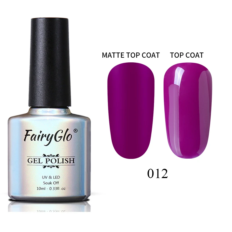FairyGlo 10 мл Матовый верхний слой фиолетового цвета из серии, гель, лак для ногтей, био-Гели Soak Off Гель Лаки полу Перманентный лак для ногтей лак - Цвет: PP012