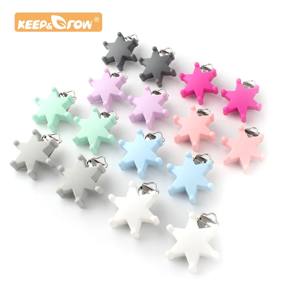 

Keep&Grow 20pcs Star Pacifier Clip Silicone teether metal silicone rodent DIY Bead Tool Accessories Necklace Pendant Clamp
