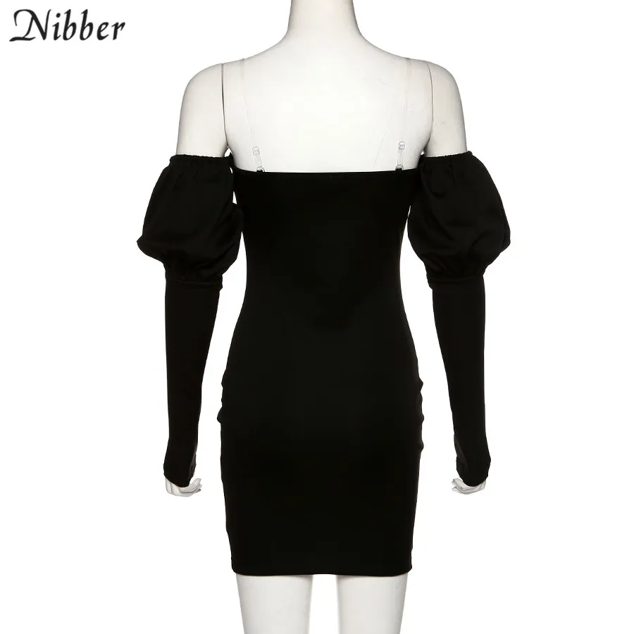 NIBBER сексуальное элегантное облегающее платье на бретельках, Платья для вечеринок, новые модные офисные черные женские платья с длинным рукавом на весну