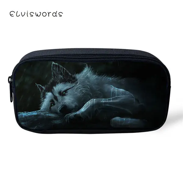 CDWX3789K ELVISWORDS пенал для детей мультфильм волк печатает шаблон студентов ящик детские школьные пеналы для ручек девочек милый Косметик - Цвет: CDWX3789K