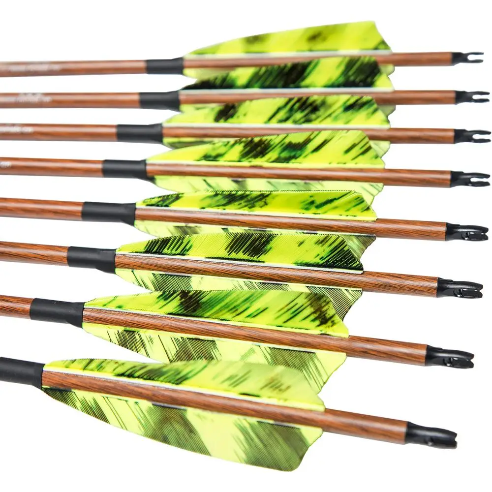 Inals Archery Spine 400 500 600 стрелы из чистого карбона древесный стержень индейки перо для