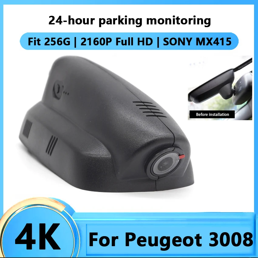 

4K Car DVR WiFi Registrator Dash Cam Camera For Peugeot 3008 Digital Video Recorder Camcorder HD 2160P Night Vision 96670 IMX415