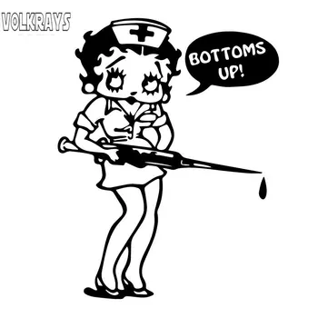 

Volkrays Personality Car Sticker Betty Boop Accessories Reflective Waterproof Cover Scratches Sunscreen Vinyl Decal,16cm*12cm