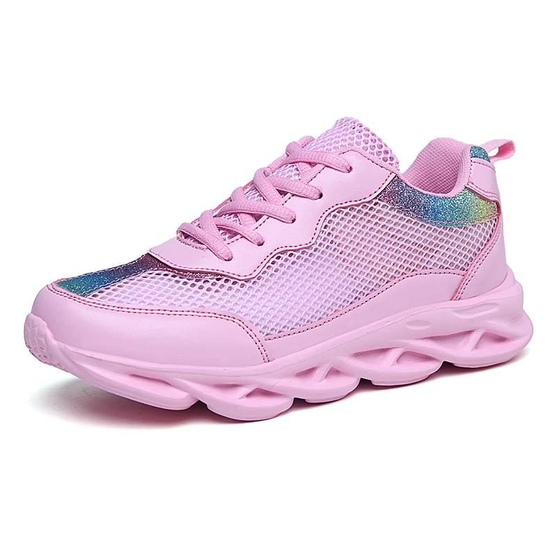 Кроссовки женские сетчатые дышащие легкие на шнуровке плоская подошва