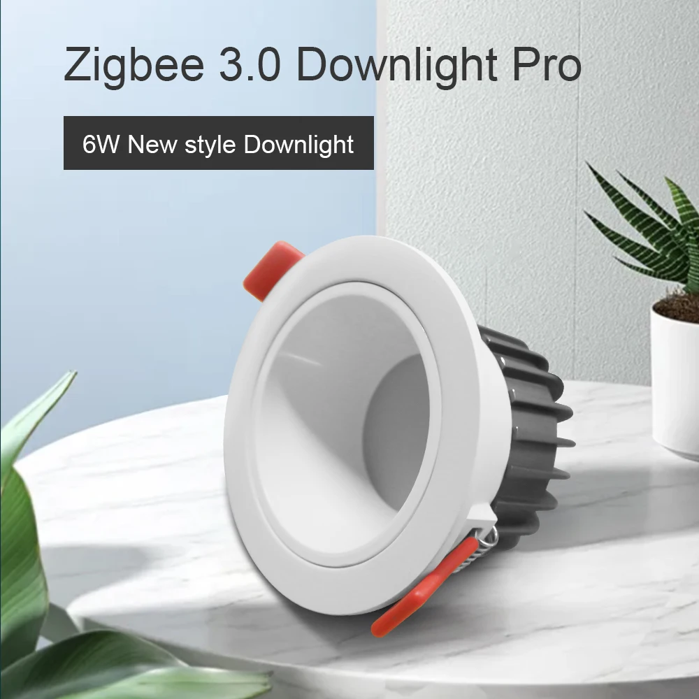 downlight GLEDOPTO Zigbee 3.0 Smart RGBCCT Downlight Pro 6W Waterproof Rate IP54 For Living Room Kitchen Corridor Bathroom Dinning Room ultra slim led downlights