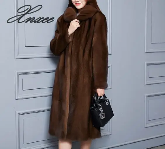 

Xnxee coat female long section 2019 new fur grass coat large size was thin S-6XL