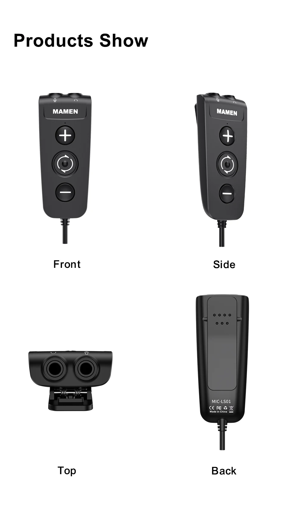 MAMEN Voice-changing Recording MIC Type-C Plug Lavalier Microphone with 6 Sound Effect for Android iOS Smartphone Live Streaming