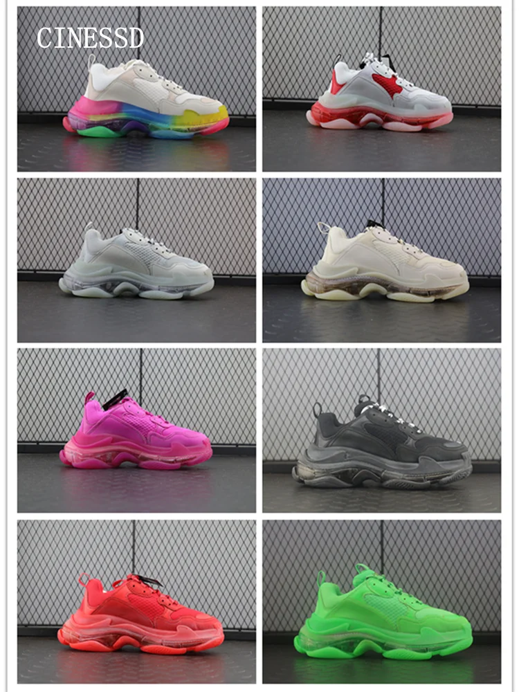 

New Casual Mens Shoes Top Quality Stitching Transparent Bottom Sneakers Genuine Leather Shoes Brand New Comfortable Women Shoes