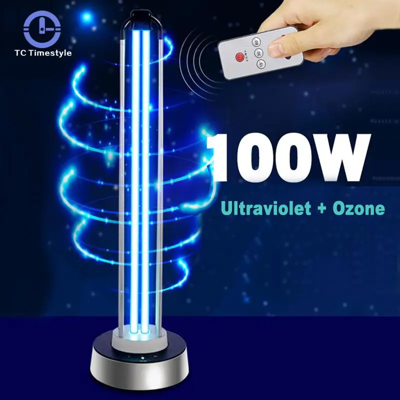 

100W Ultraviolet Lamp UV Sterilizer 220V Disinfection Lamp Portable Remote Control Sensing UVC Ozone Quartz Lamp Germicidal