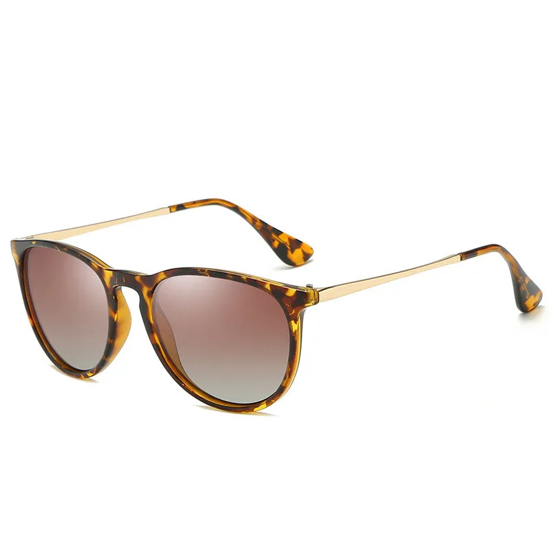 Солнцезащитные очки круглые для женщин и мужчин Ray Bann солнцезащитные очки унисекс зеркало летние UV400 классические очки легкие черепахи коричневый розовый синий - Цвет линз: hawksbill tea