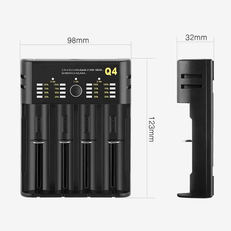 18650 USB зарядное устройство для аккумулятора независимый Смарт зарядная док-станция адаптер для аккумуляторов Ni-MH Ni-Cd AA AAA Li-ion