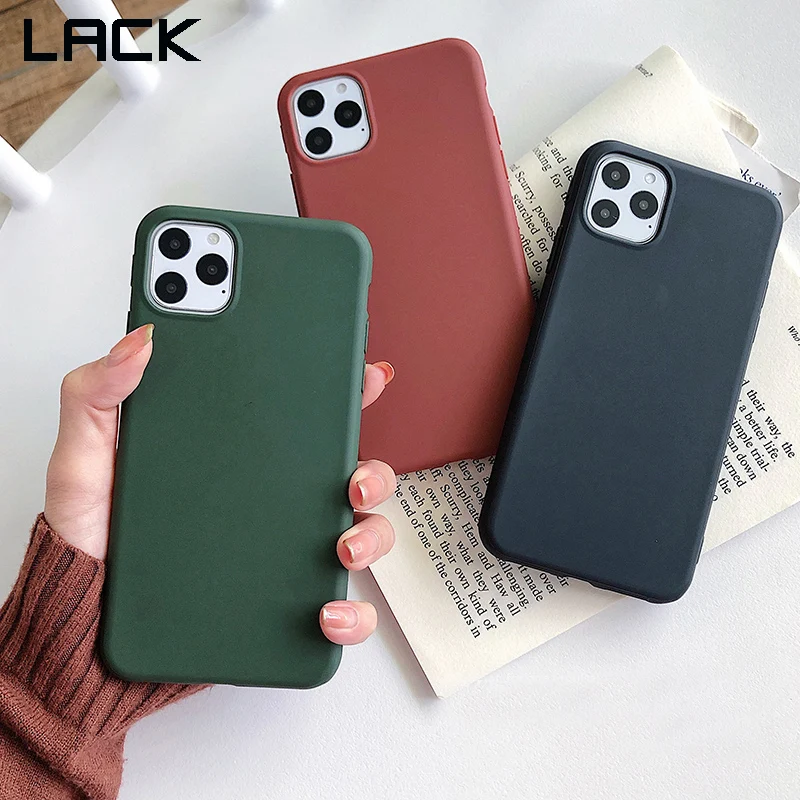 Простой однотонный Мягкий силиконовый чехол LACK для iPhone 11 11pro Max матовый телефона