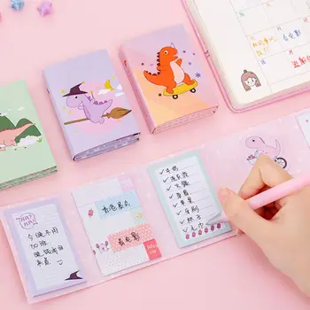 

Cartoon Dinosaur Memo Pad Sticky Notes Multi Folding Writing Pads Label Markers