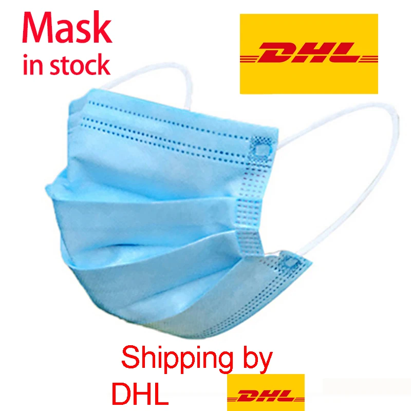 

Anti-Pollution 3 Laye Mask DHL Express Delivery Dust Protection Masks Disposable Face Masks Elastic Ear Loop Safety Mask