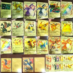 NEWGX – carte en métal doré Pokemon 21 MEGA, Super jeu de Collection, jouets Anime, cadeaux de noël pour enfants 