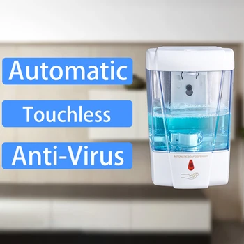 

600ml Wall Mounted Touchless Smart Plastic Soap Dispenser Automatic Sensor Sanitizer Liquid Soap Dispenser for Bathroom Kitchen
