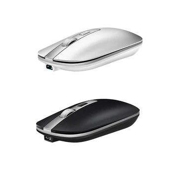 

HOT-Wireless Bluetooth Mouse 2.4G Dual Mode Silent Mouse 4 Key 1600DPI Rechargeable Mute Mice for Laptop PC