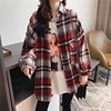 Plush plaid shirt female loose Korean version of the wild student 2022 spring new coat retro Hong Kong taste long sleeve tide ► Photo 1/6