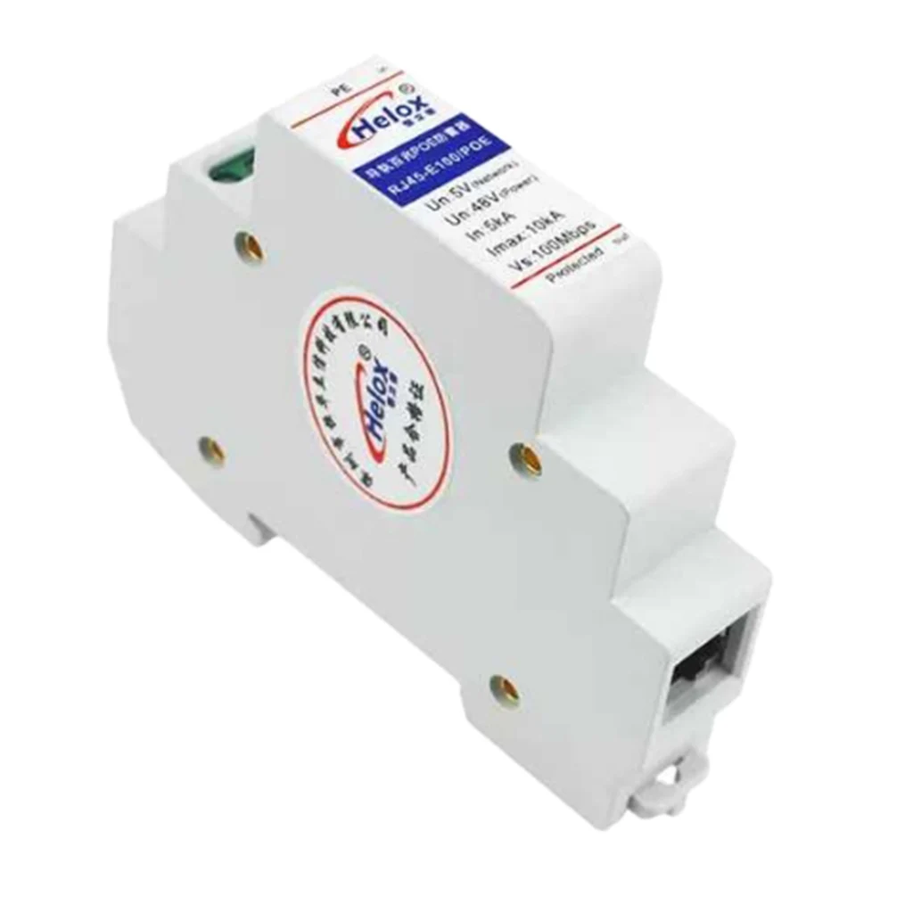 Rail Network RJ45 POE Surge Protector Thunder   Arrester Device Rail Type 100M Network POE   Protection Device