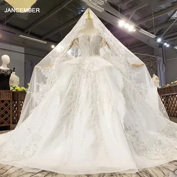شراءHTL1721 Luxury Lvory الأبيض كريستال اللؤلؤ فستان الزفاف 2020 الحبيب كم قصير فستاين سهرة/فساتين الحفلات