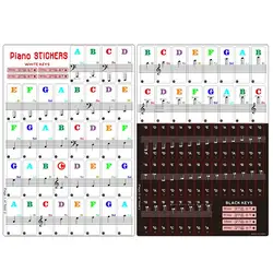 Piano Keyboard Sticker 88/61/54/49 Key Electronic Keyboard Key Piano Stave Note Sticker Musical Accessaries