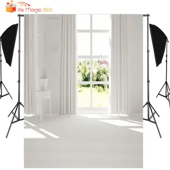 

LIFE MAGIC BOX Photo Birthday Backdrops White Window Curtain Wedding Dress Cake Products Phography Backgrounds