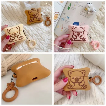 

Cute Koala Biscuits Wireless Earphone Case For AirPods Pro Silicone Charging Headphones Case for Airpods Protective Cover