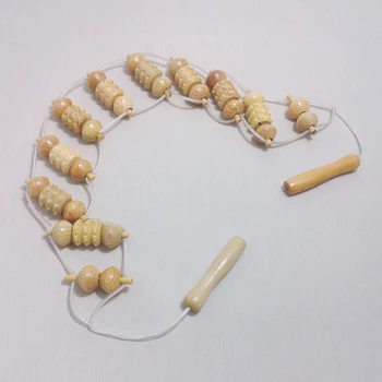 

Beige Wooden Wheel Back Waist Care Roller Massager NShopping