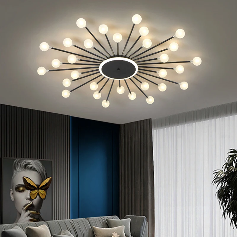Modern LED Round Chandelier Lighting Flush Mount Light Living room Bedroom Kitchen Glass Bubble ceiling lamp fixtures | Лампы и