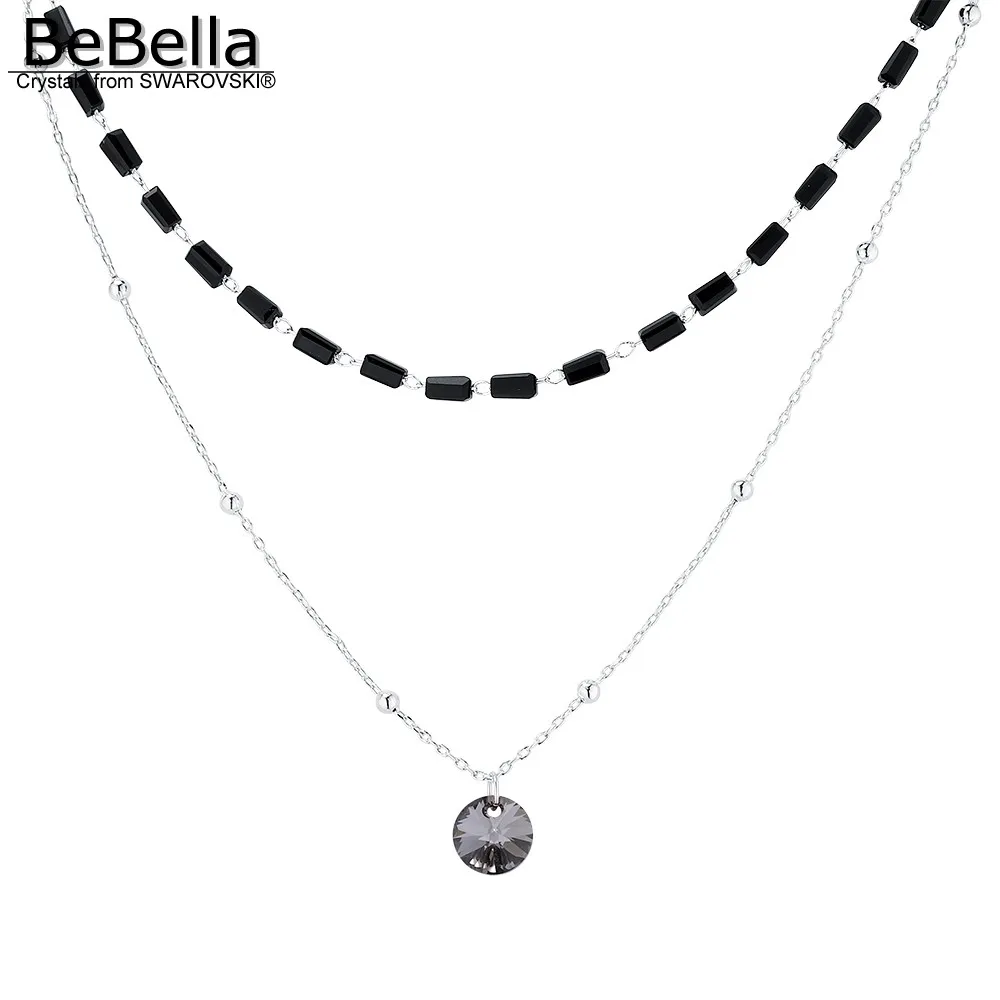 

BeBella 2 layer gold color crystal pendant necklace Crystals from Swarovski fashion jewelry for women girls Christmas gift 2019