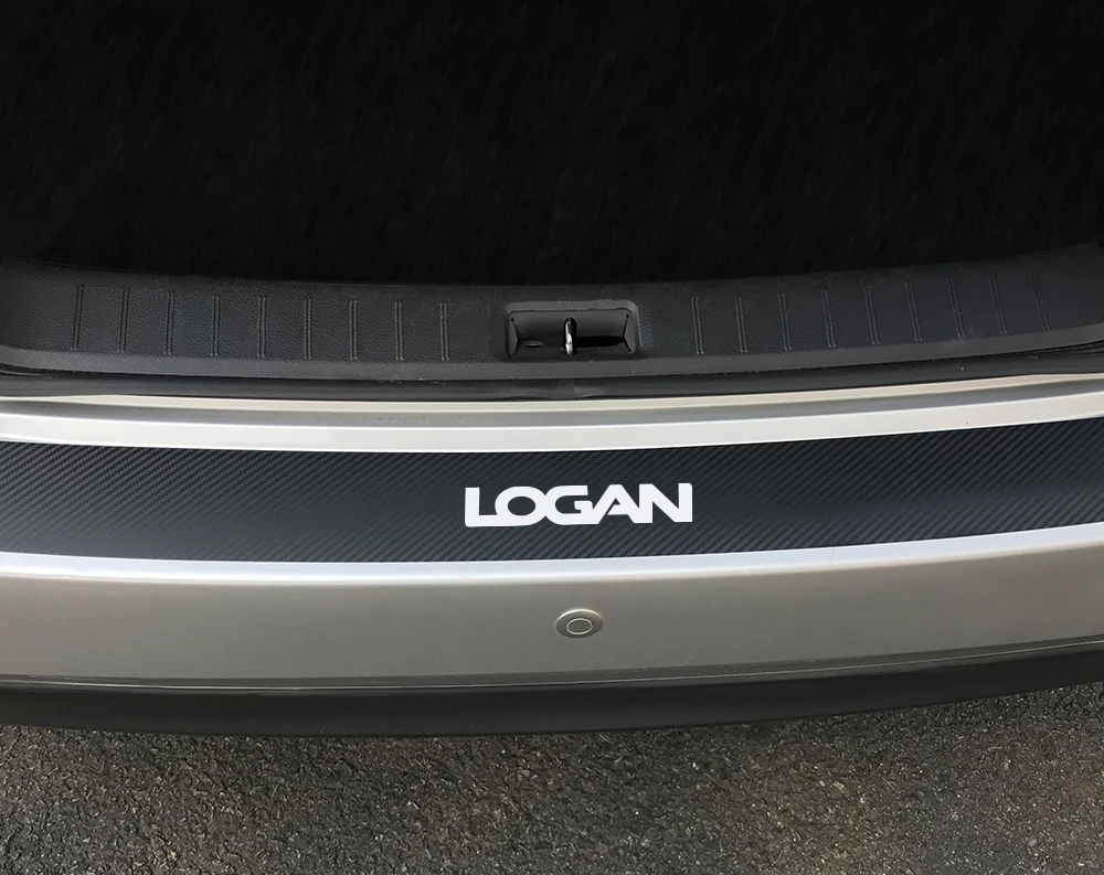 Car Trunk Guard Plate Rear Bumper Protect Sticker For Renault Dacia Logan Auto Carbon Fiber Protector Car Decoration Accessories (3)