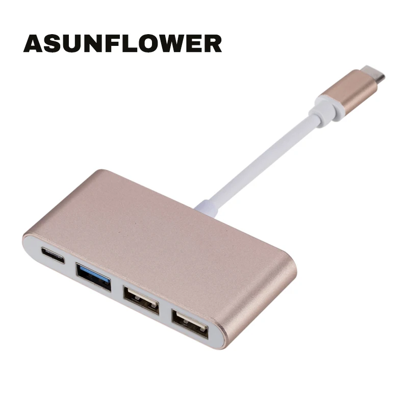 USB C концентратор для MacBook Air 13 адаптер type C-1x USB 3,0+ 2x USB 2,0 с PD зарядным портом 4 порта Высокоскоростной USB C концентратор разветвитель