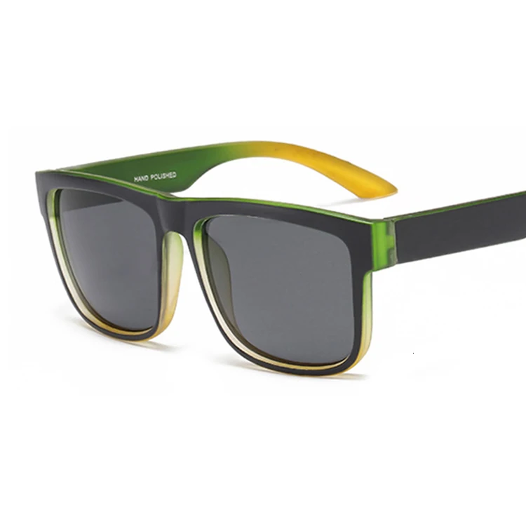 Fashion Square Sunglasses Men Women Luxury Brand Designer Vintage Sun Glasses Male Female Gafas De Sol Uv400 - Цвет линз: Black Green yellow