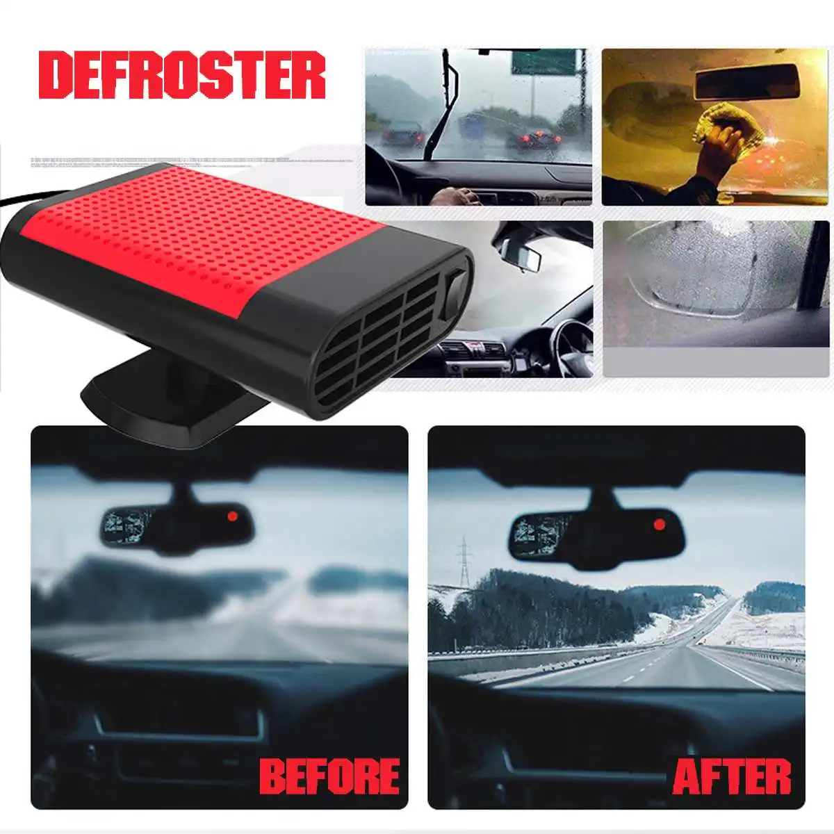 12/24V 500W автомобиль отопления горячей вентилятор вождения Demister для автомобиля Портативный Контроль температуры устройства