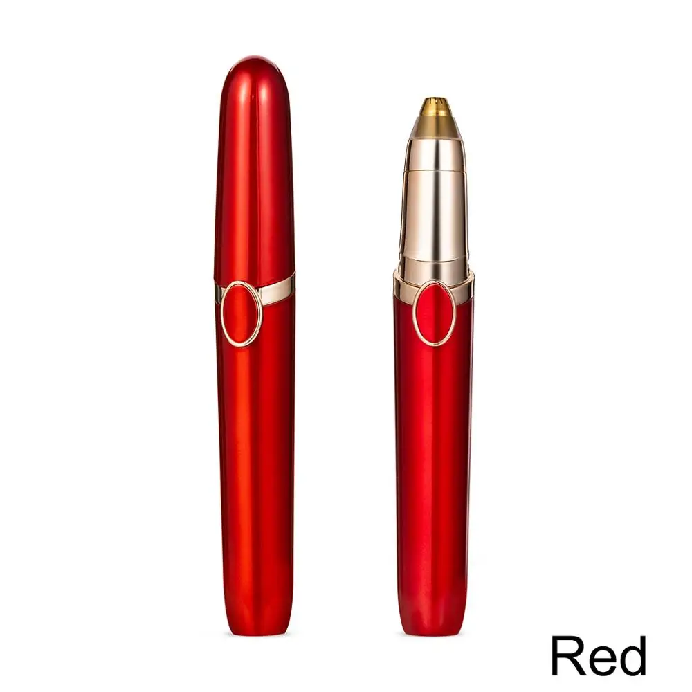 Электрический триммер для бровей, портативный эпилятор для волос, для удаления волос на лице, мини бритва, мгновенный безболезненный триммер для бровей, идеальный макияж - Цвет: Red