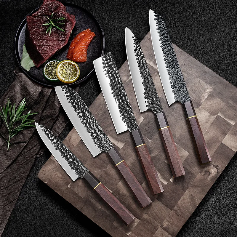 Кованый кухонный нож 5Cr15 в японском стиле острый для нарезки мяса сашими