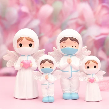 

1PC Virus Fighter Artisanal Decoration Crafts Angle Doctor Nurse Statue Creative Souvenir Ornament Home Decoration Figurine Gift