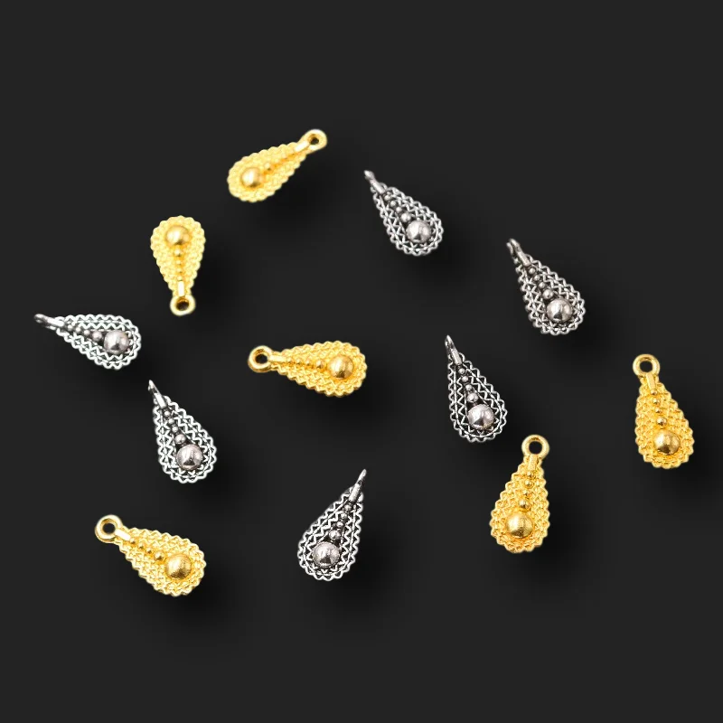 

30pcs Two-color Angel Teardrop Alloy Pendants Earrings Bracelet Pendant Supplies DIY Charms Jewelry Crafts Findings 18*8mm A387