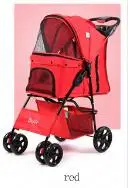 Четыре колеса Оксфорд коляска для домашних животных, для кошек, собак и многого другого, складная переноска прогулочная тележка с дождевиком 15 кг подшипник 6 цветов - Цвет: Красный