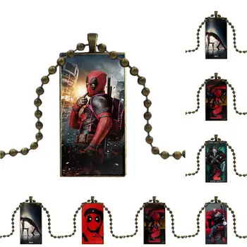 

Design Fashion Vintage Glass Women Rectangle custom name necklace Pendants For Unisex Gift Marvel Deadpool 2018