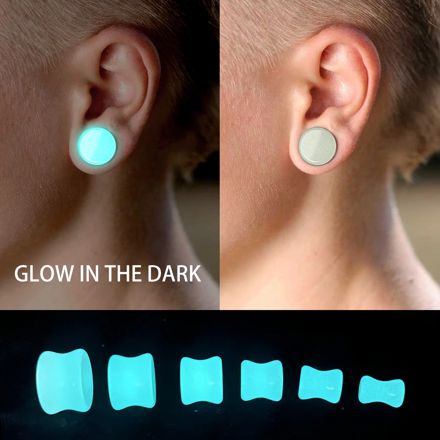 Spectaculair compleet Antagonisme 1Pc 6 16Mm Glow In The Dark Stekkers Natuursteen Tunnels Oor Tunnel  Oorbellen Oor Brancard Expander oor Piercing Lichaam Vrouw  Man|Lichaamssieraden| - AliExpress